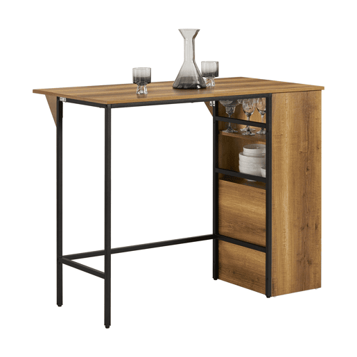Mesa de bar alta com 1 tampo adicional rebatível FWT98-PF SoBuy
