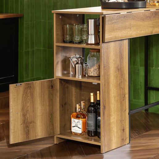 Mesa de bar alta com 1 tampo adicional rebatível FWT98-PF SoBuy