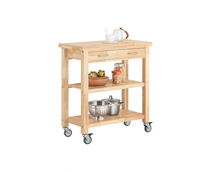 Carrito de server, estantería de cocina, carro de cocina,naturaleza 80 x 40 x 90cm fkw24-n sobuy