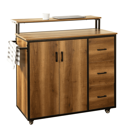 Ilha de cozinha com 2 portas 1 prateleira extra KNL02-PF SoBuy