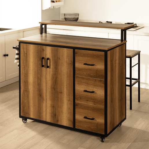 Ilha de cozinha com 2 portas 1 prateleira extra KNL02-PF SoBuy