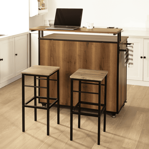 Ilha de cozinha com 2 portas 1 prateleira extra KNL02-PF SoBuy