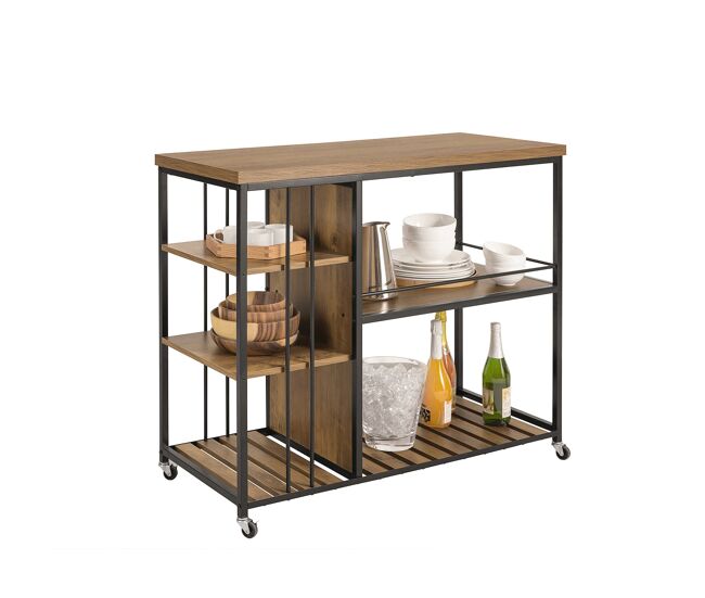 Carrito de servicio camarera con ruedas multiusos con 5 estantes 110 x 45 x 92 cm svw18-f sobuy
