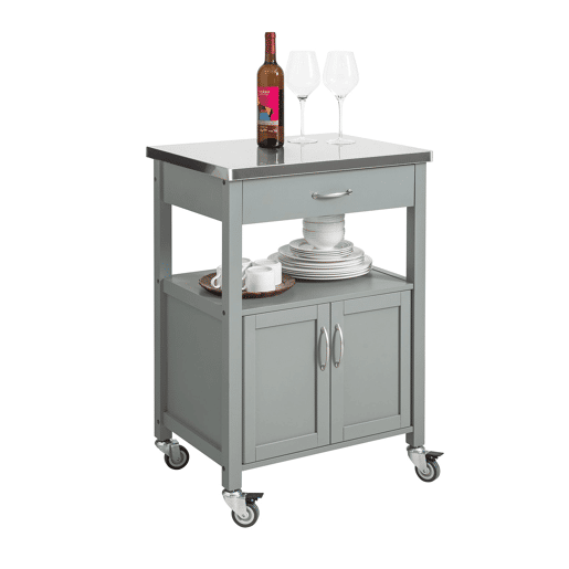 Carrinho de cozinha com tampo de mesa em aço inoxidável FKW22-HG SoBuy