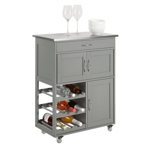 SoBuy Carrinho de cozinha com 3 portas e 1 gaveta FKW45-HG