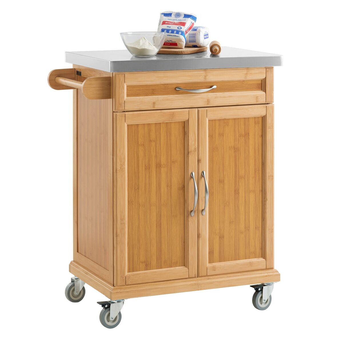 Carrito de cocina con piso de acero FKW13-N SoBuy 66