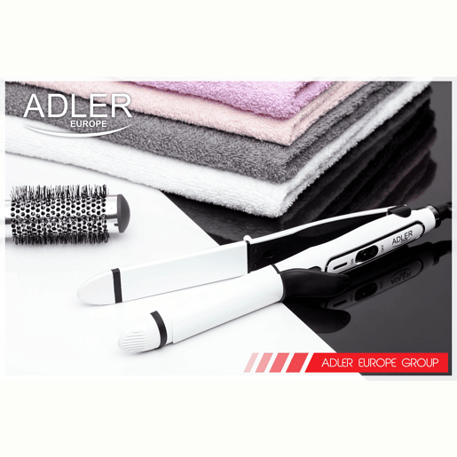 Adler AD2104 Alisador de Cabelo - Ferro a frisar 2 em 1 Revestimento Cerâmico, Aquecimento Rápido, 50, Branco