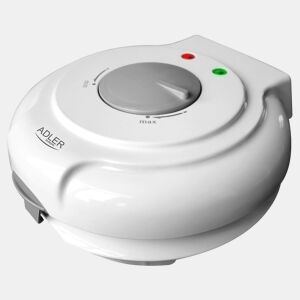 Adler AD3038 Máquina de Wafers Eléctrica Diâmetro 18 cm, Antiaderente, Termóstato Ajustável, Cones de Gelado, 1500, Branco