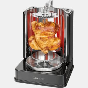 Clatronic DVG 3686 Forno Vertical Rotary Chicken Grill, Doner Kebab, Espetadas, 1400, Preto  cinza