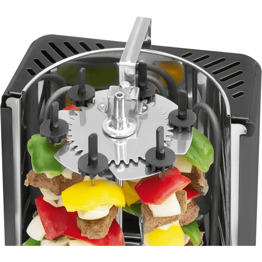Clatronic DVG 3686 Forno Vertical Rotary Chicken Grill, Doner Kebab, Espetadas, 1400, Preto  cinza