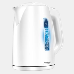 MPM MCZ-66 Jarro Elétrico, 1.7L, Chaleira Eléctrica, Sem fios, Elemento de Aquecimento Oculto, Desligar automático, Iluminado, Base 360, 2200, Branco