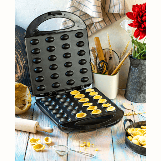 Mesko MS3041 Máquina para Cozer Bolachas Recheadas em Forma de Nozes, Placas Antiaderentes, 1600, Preto
