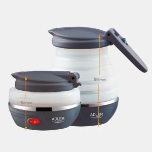 Adler AD1279 Jarro Eléctrica Dobrável, 0.5L, Silicone sem BPA, Elemento de Aquecimento oculto, Desligamento Automático, 750, Branco