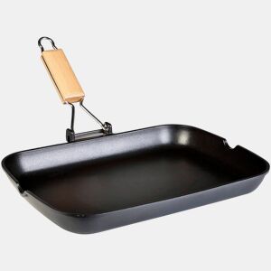 Wecook Ecostone Frigideira de Grelha Indução, 34 x 24 cm, Anti-aderente Ecológico PFOA-Free, Alumínio Fundido, , Preto