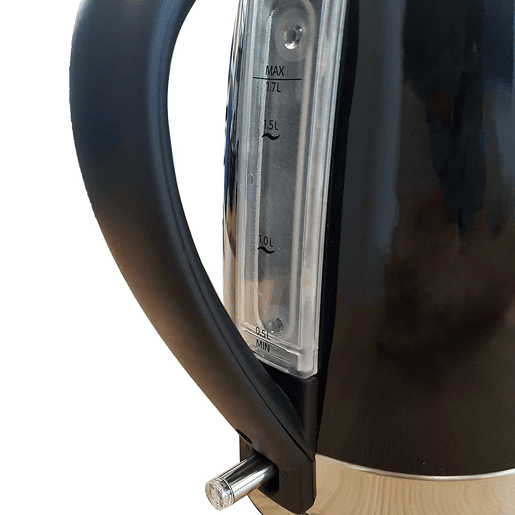 MPM MCZ-58C Jarro Elétrico 1,7 L, Chaleira Eléctrica, Aço Inoxidável sem BPA, Sem Fios, Elemento de Aquecimento Oculto, 2200, Preto