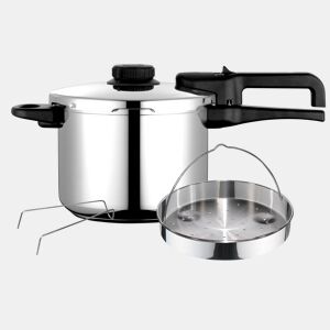 FAGOR DUAL Xpress 6 Panela de Pressão 6 L, Indução, Aço Inoxidável 1810, Regulador de pressão, 5 Sistemas de Segurança, , Prata