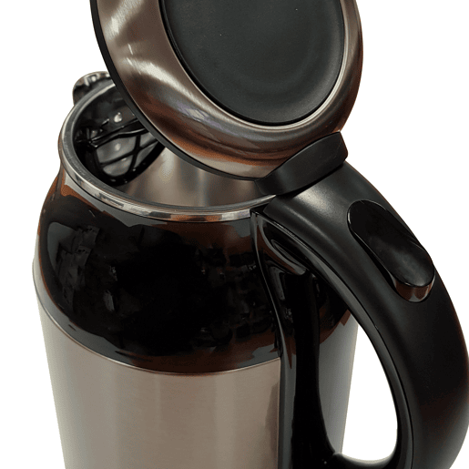 MPM MCZ-91M Jarro Eléctrica 1,7 L, Chaleira Eléctrica, Aço Inoxidável sem BPA, Sem Fios, Elemento de Aquecimento Ocultado, 2000, Prata negra