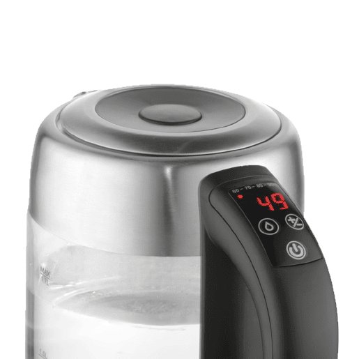 Adler AD 1247 Chaleira Eléctrica em Vidro 1,7 L, Jarro Elétrico, sem BPA, Interior Iluminado, sem Fios, Elemento de Aquecimento Oculto, 2200, Transparente