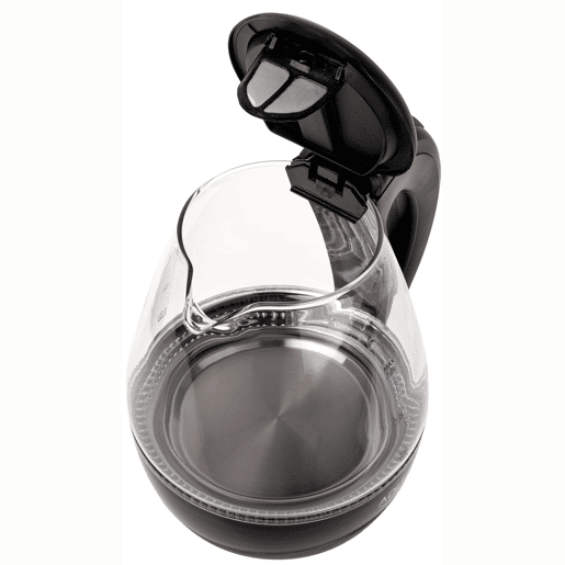 Adler AD 1224 Chaleira Eléctrica em Vidro 1,5 L, Interior Iluminado, sem Fios Desligamento Automático, 2200, Preto