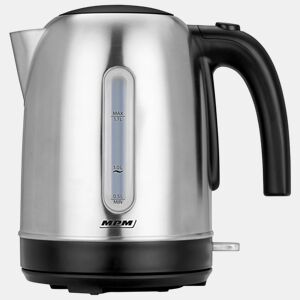 MPM MCZ-102M Jarro Eléctrico 1,7 L, Chaleira Eléctrica, Aço Inoxidável sem BPA, Sem Fios, Elemento de Aquecimento Ocultado, 2200,
