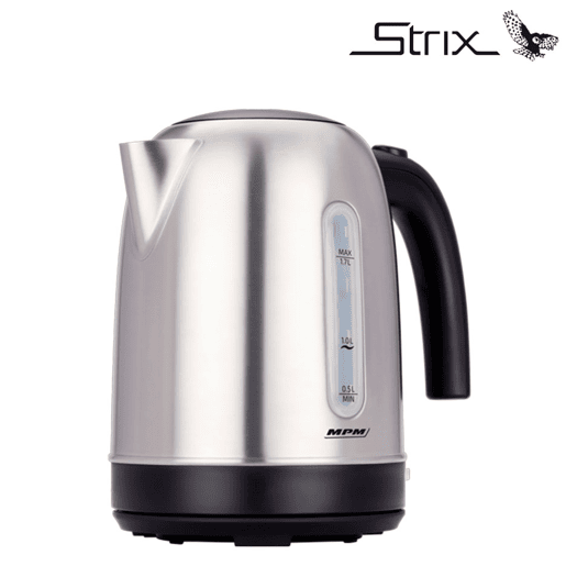 MPM MCZ-102M Jarro Eléctrico 1,7 L, Chaleira Eléctrica, Aço Inoxidável sem BPA, Sem Fios, Elemento de Aquecimento Ocultado, 2200,