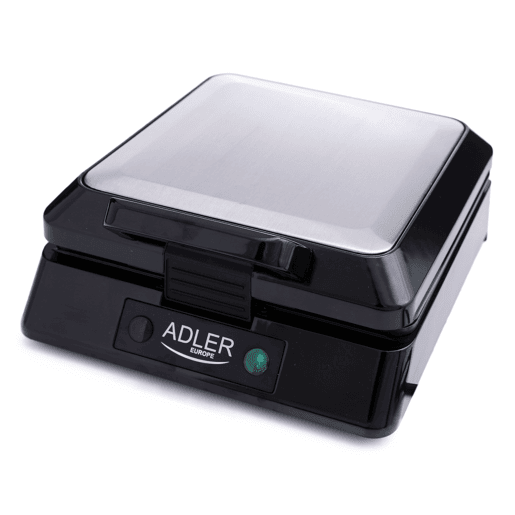 Adler AD3036 Máquina de Waffles Eléctrica 4 Waffles Belgas, Placas Anti-aderentes, 1500, Prata