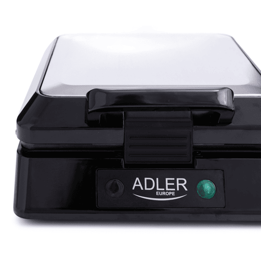 Adler AD3036 Máquina de Waffles Eléctrica 4 Waffles Belgas, Placas Anti-aderentes, 1500, Prata