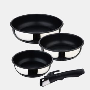 Conjunto de Frigideiras Bergner Click & Cook Aço inoxidável (3 Peças)