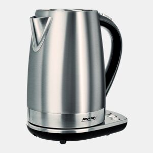 MPM MCZ-51 Jarro Eléctrica 1,7 L, Chaleira Eléctrica, Aço Inoxidável, sem BPA, Sem Fios, Painel de Controlo, Elemento de Aquecimento Oculto, 2200, Prata