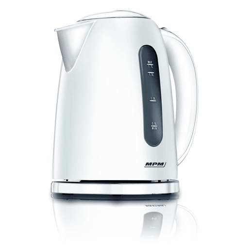 MPM MCZ-85 Jarro Elétrico 1.7L, Chaleira Eléctrica, Sem fios, Desligamento Automático, Resistência Oculta, Base 360, 2200, Branco