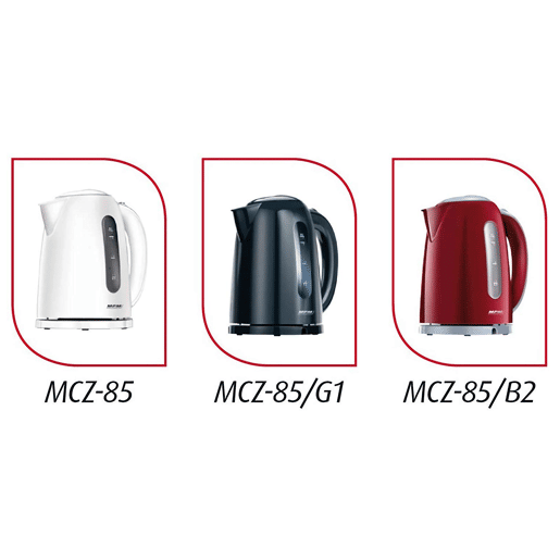MPM MCZ-85 Jarro Elétrico 1.7L, Chaleira Eléctrica, Sem fios, Desligamento Automático, Resistência Oculta, Base 360, 2200, Branco
