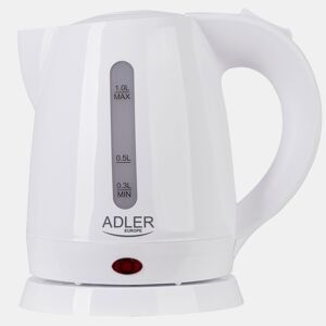Adler AD1272 Jarro Eléctrica 1L, Chaleira Eléctrica, BPA livre, Elemento de Aquecimento Oculto, Base 360, 1600, Branco