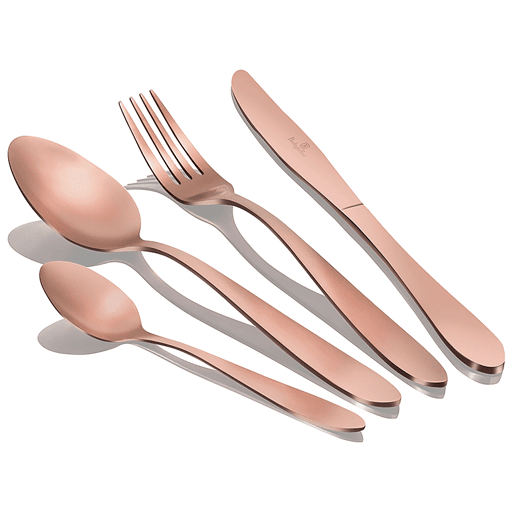 Berlinger Haus Rose Gold Satin Conjunto de Talheres de 24 Peças Aço Inoxidável Acabamento Ouro Fosco Conjunto para 6 Pessoas, , Ouro Rosa