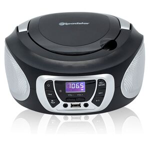 Roadstar CDR-365USL Radio CD Player Portable FM PLL, Leitor CD-MP3 Porta USB, Estéreo AUX-IN, Saída Auscultadores, , Prata negra