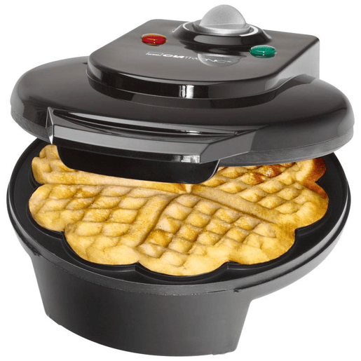 Clatronic WA 3491 Máquina de Waffles, 5 Waffles em Forma de Coração, Placas Anti-aderentes, 1200, Preto