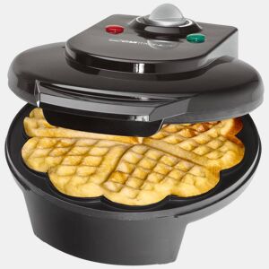 Clatronic WA 3491 Máquina de Waffles, 5 Waffles em Forma de Coração, Placas Anti-aderentes, 1200, Preto