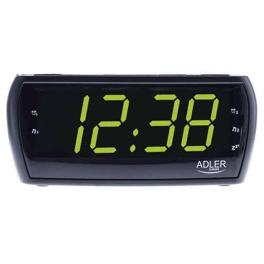 Adler AD1121 Rádio Despertador, Relógio Digital AM-FM, Grande Visor LED, Controlo de Brilho, Função SNOOZE, , Preto