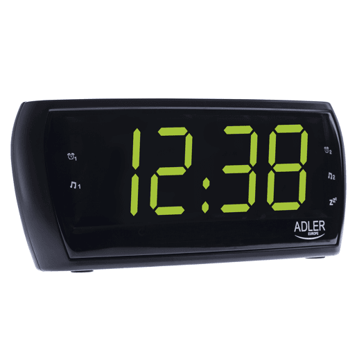Adler AD1121 Rádio Despertador, Relógio Digital AM-FM, Grande Visor LED, Controlo de Brilho, Função SNOOZE, , Preto