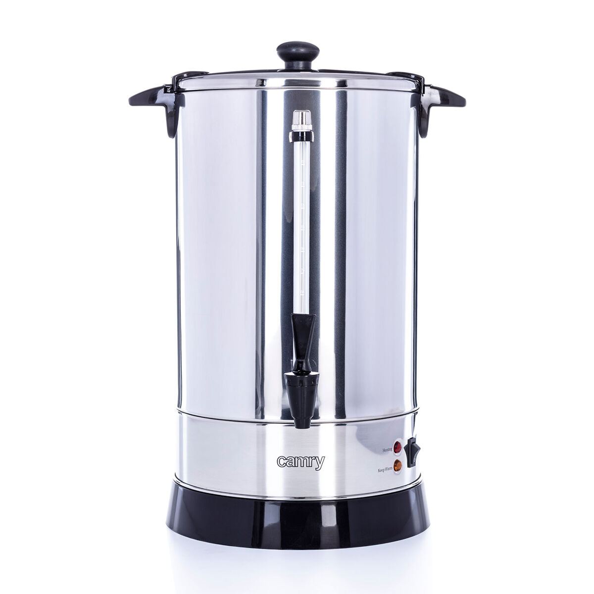 Camry cr1259 dispensador bebidas calientes, olla eléctrica conservas, 20l, grifo, acero inox., hervidor, vino caliente, 160, plata