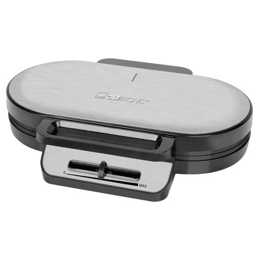 Clatronic WA 3745 Máquina de Waffles, 2 Waffles, Forma de Coração, Placas Anti-aderentes, 1200, Prata