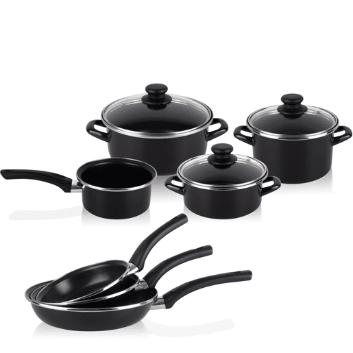 Magefesa KENIA Trem Cozinha Indução 10 Peças, Anti-Aderente sem PFOA, Todos os Fogões, , Preto Magefesa KENIA Trem Cozinha Indução 10 Peças, Anti-Aderente sem PFOA, Todos os Fogões, , Preto