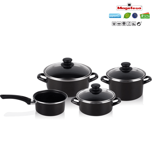 Magefesa KENIA Trem Cozinha Indução 10 Peças, Anti-Aderente sem PFOA, Todos os Fogões, , Preto Magefesa KENIA Trem Cozinha Indução 10 Peças, Anti-Aderente sem PFOA, Todos os Fogões, , Preto