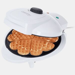 Camry CR 3022 Máquina de Waffles, 5 Waffles em Forma de Coração, Placas Anti-aderentes, Termóstato Ajustável, 1000, Branco