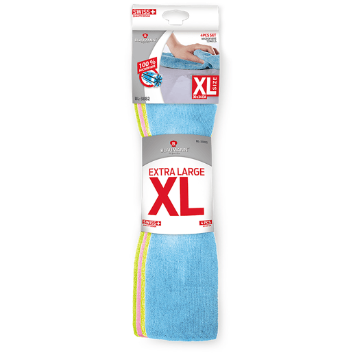 Blaumann AT-3882 Conjunto 4 Toalhas de Cozinha em Microfibra, Panos de Secagem Suave, Absorventes, Grandes XL, , Multicolorido