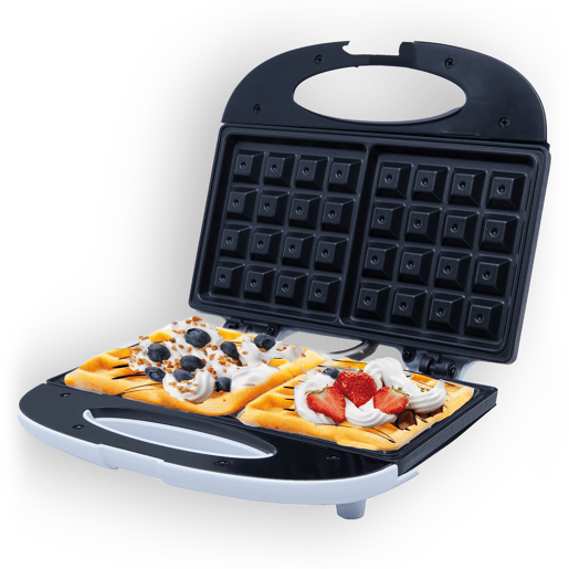 Adler AD 311 Máquina de Waffles Eléctrica 2 Waffles Belgas Grossos, Placas Antiaderentes Automática, 700, Branco