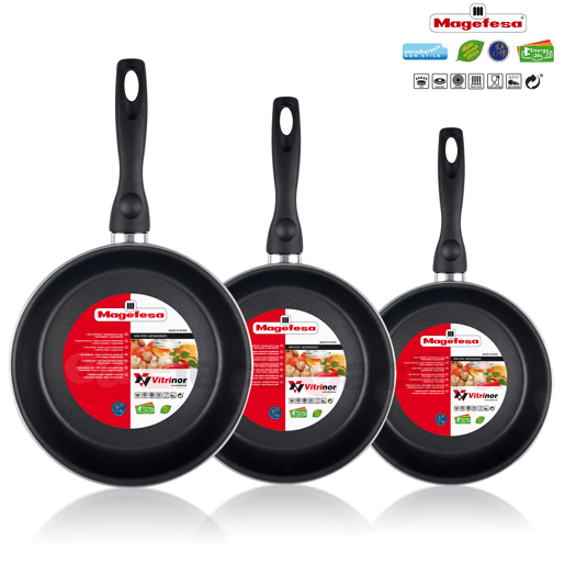 Magefesa GRANA Trem de Cozinha 5 Peças + Conjunto de 3 Panelas 18-20-24 cm, Indução, sem PFOA, , Vermelho