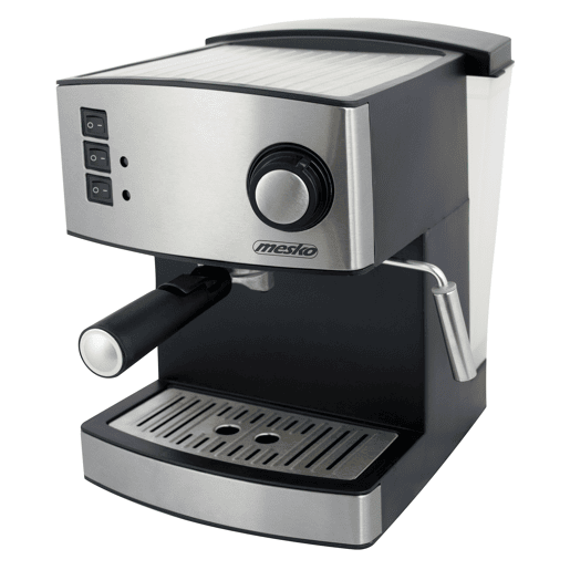 Mesko MS 4403 Máquina de Café Express Manual 15 Bar, 1,6 L, Expresso e Cappuccino, Braço Vaporizador de Leite, 850, Prata
