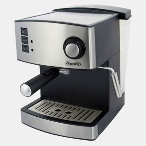 Mesko MS 4403 Máquina de Café Express Manual 15 Bar, 1,6 L, Expresso e Cappuccino, Braço Vaporizador de Leite, 850, Prata