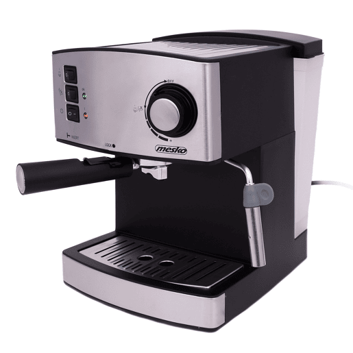 Mesko MS 4403 Máquina de Café Express Manual 15 Bar, 1,6 L, Expresso e Cappuccino, Braço Vaporizador de Leite, 850, Prata