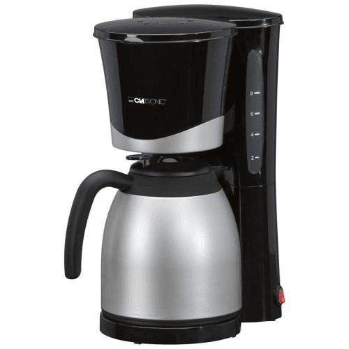 Clatronic KA 3328 Máquina de Café Filtro, 2 Jarros Isotérmicos 8 - 10 Chávenas, 1 Litro, 870, Prata negra